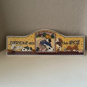 Mary Engelbreit Ceramic “Everyone Needs Their Own Spot” Coat Wall Plaque